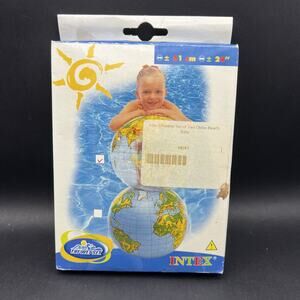 Intex 2001 Vintage The Wet Set 24" Earth Globe World Beach Pool Ball Water Toy